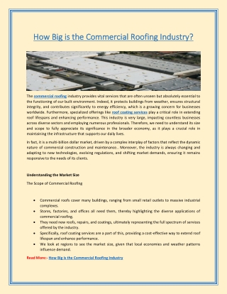 How Big is the Commercial Roofing Industry?
