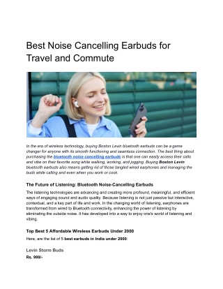 best noise cancelling earbuds for travel