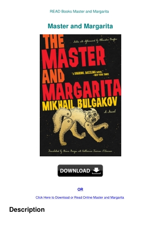 READ Books Master and Margarita