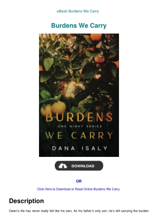 eBook Burdens We Carry