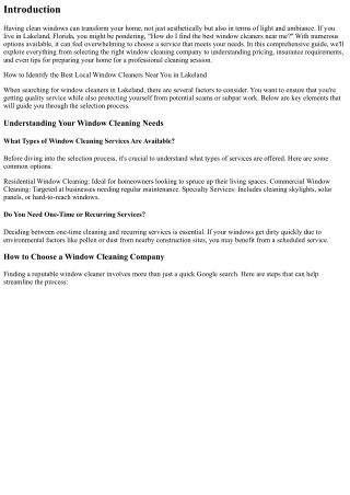 How to Identify the Best Local Window Cleaners Near You in Lakeland