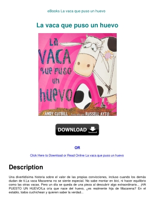 eBooks La vaca que puso un huevo