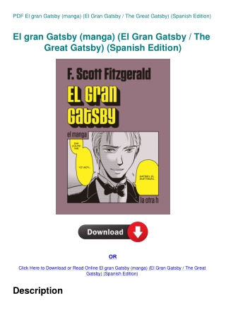 PDF El gran Gatsby (manga) (El Gran Gatsby  The Great Gatsby) (Spanish Edition)