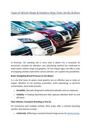 Types of Vehicle Wraps & Graphics: Boat, Fleet, Jet Ski, & More