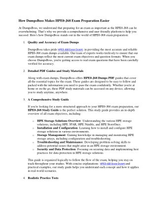 Learn HPE0-J68 Exam Strategies with DumpsBoss Exam Dumps