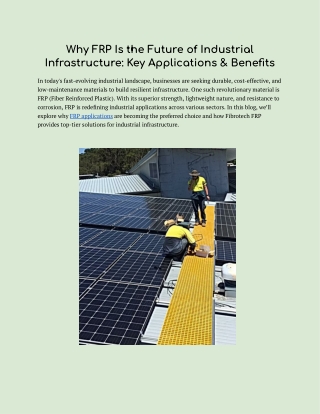 Why FRP Is the Future of Industrial Infrastructure_ Key Applications & Benefits
