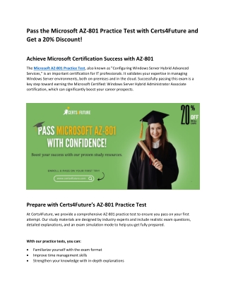 Microsoft AZ-801 Practice Test