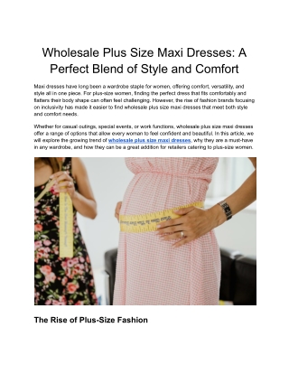 Wholesale Plus Size Maxi Dresses_ A Perfect Blend of Style and Comfort