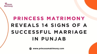 Princess Matrimony Reveals 14 Signs of a Successful Marriage in Punjab