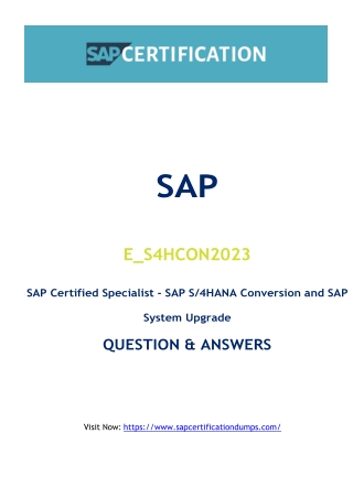 Why E_S4HCON2023 Exam Dumps Are Changing the Landscape for SAP Professionals