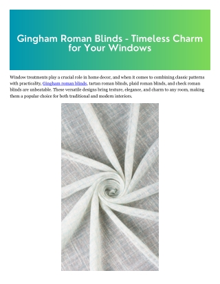 gingham roman blinds timeless charm for your