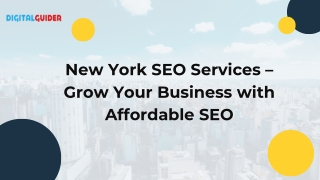 New York SEO Services – Grow Your Business with Affordable SEO