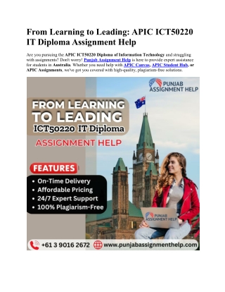 from learning to leading apic ict50220