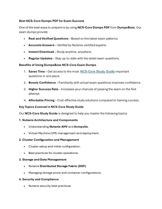 NCS-Core Study Guide 2025: Dumpsboss for Quick Success