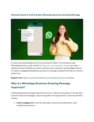 WhatsApp Business Greeting Message