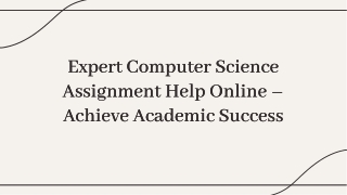 Expert Computer Science Assignment Help Online – Achieve Academic Success