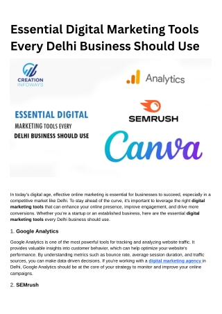 Essential Digital Marketing Tools Every Delhi Business Should Use