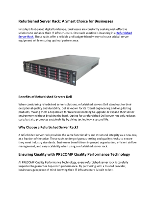 refurbished server rack a smart choice