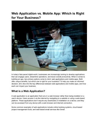 Web Application vs