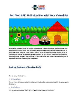 Pou Mod APK: Unlimited Fun with Your Virtual Pet