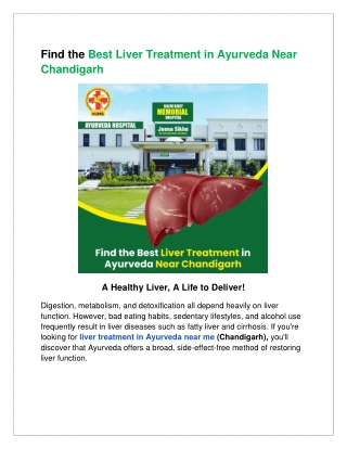 Best Liver Treatment in Derabassi & Chandigarh – Effective Care for Liver Health