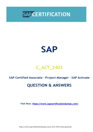Are C_ACT_2403 Exam Dumps the Solution to SAP Certification Success?