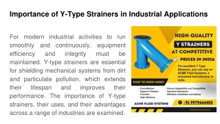 Importance of Y-Type Strainers in Industrial Applications