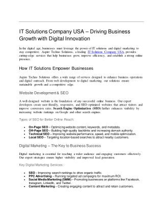 it solutions company usa driving business growth