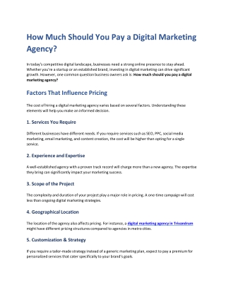 How Much Should You Pay a Digital Marketing Agency