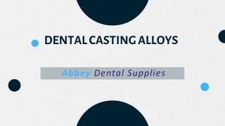 High-quality dental casting alloys