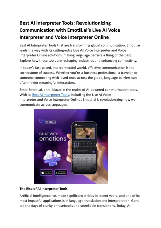 Best AI Interpreter Tools: Revolutionizing Communication with Emotii.ai’s