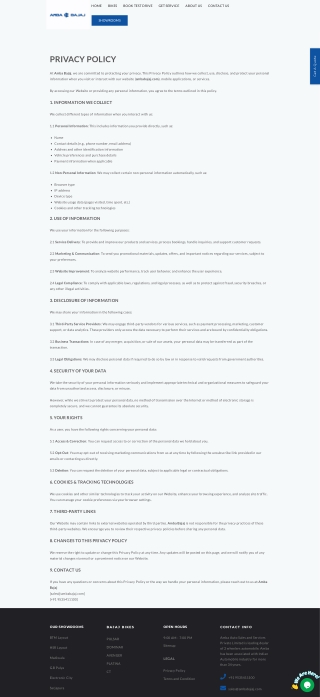 Privacy Policy - Amba Bajaj