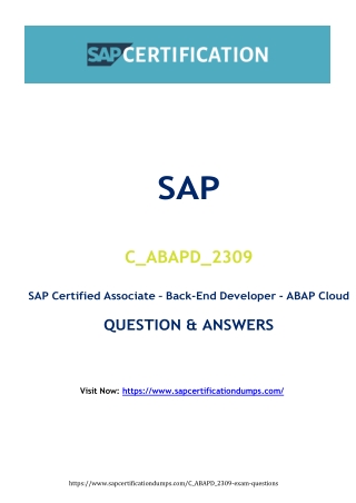 Why C_ABAPD_2309 Exam Dumps Are a Must-Have for SAP Aspirants