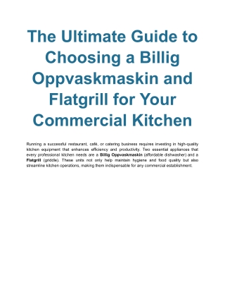 Billig Oppvaskmaskin - Rimelige og Effektive Oppvaskløsninger