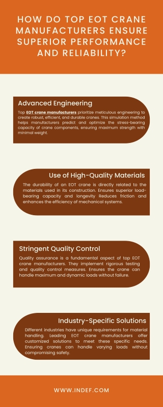 How Do Top EOT Crane Manufacturers Ensure Superior Performance and Reliability