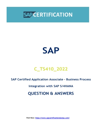 Why C_TS410_2022 Exam Dumps Are a Essential for SAP Aspirants