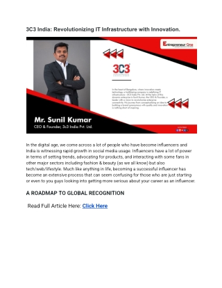 3C3 India_ Revolutionizing IT Infrastructure with Innovation.
