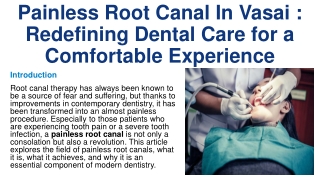 painless root canal in vasai redefining dental care for a comfortable experience