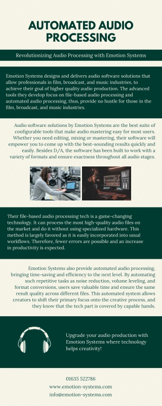 Revolutionizing Audio Processing with Emotion Systems