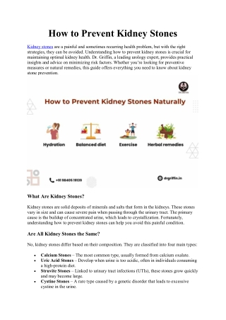 How to Prevent Kidney Stones