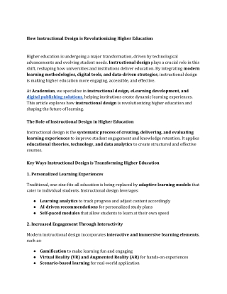 how instructional design is revolutionizing