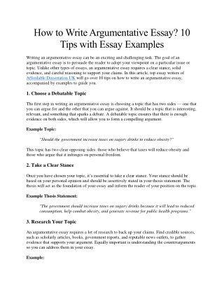 How to Write Argumentative Essay - 10 Tips with Essay Examples