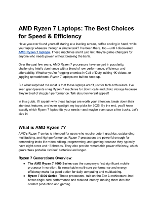 amd ryzen 7 laptops the best choices for speed