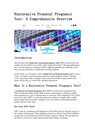 noninvasive noninvasive prenatal test test