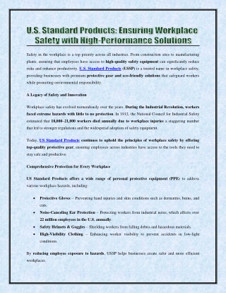 safety in the workplace is a top priority across