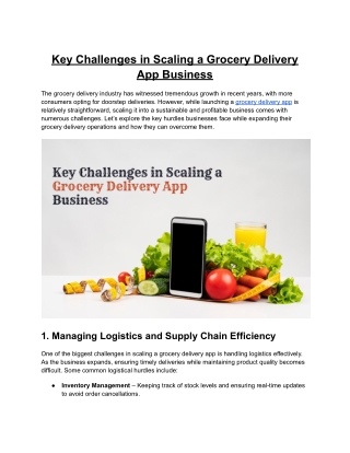 Key Challenges in Scaling a Grocery Delivery App Business
