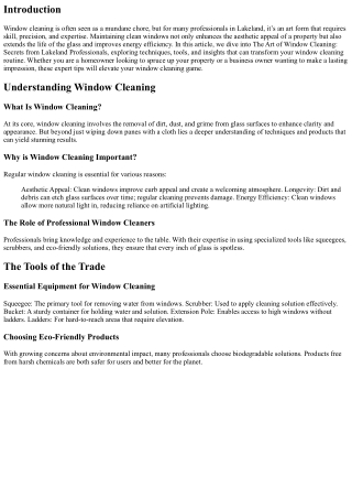 The Art of Window Cleaning: Secrets from Lakeland Professionals
