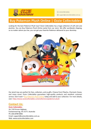 Buy Pokemon Plush Online
