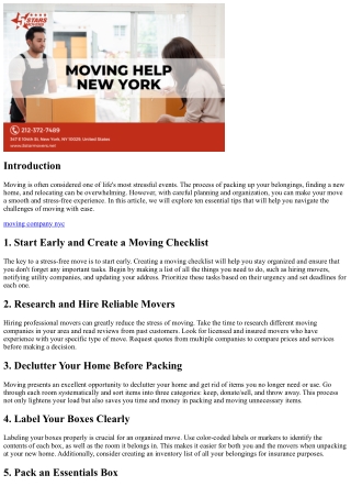 10 Essential Tips for a Stress-Free Move