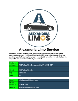 alexandria limo service